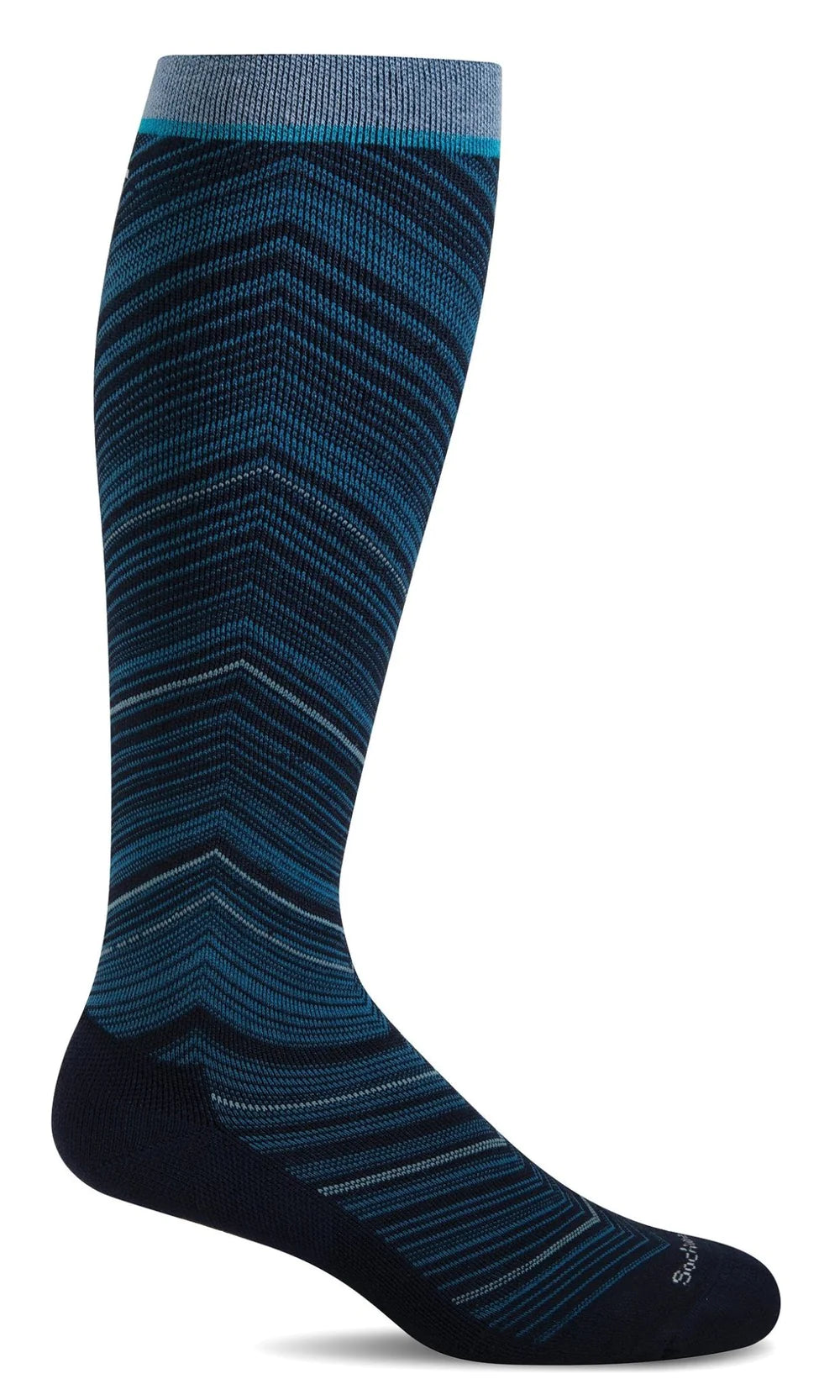 SOCKWELL WOMEN'S FULL FLATTERY - MODERATE GRADUATED COMPRESSION SOCKS WIDE CALF FIT - NAVY