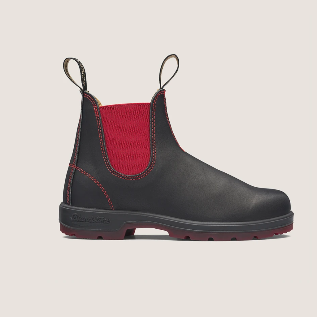 Maple Leaf Blundstone Black And Red Blundstone Unisex 1474 Classic Maple Leaf Pull-on Leather Chelsea