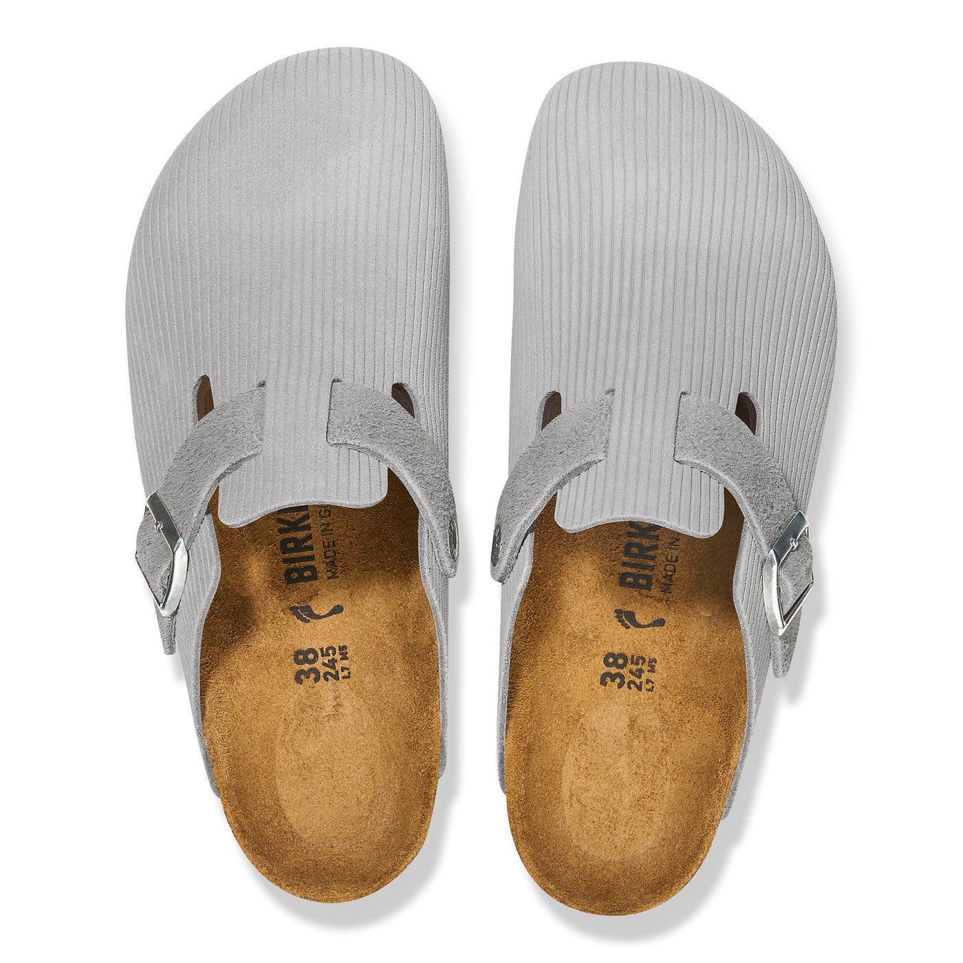 BIRKENSTOCK BOSTON SUEDE CORDUROY - STONE COIN
