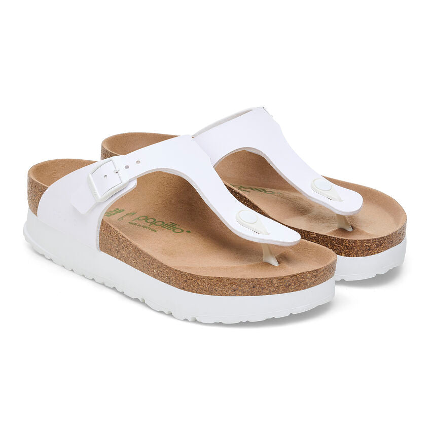 BIRKENSTOCK PLATFORM GIZEH WHITE – DAVIDSON SHOES