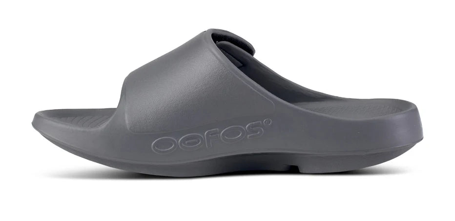 OOFOS 1550 SPORT FLEX SLIDE - SLATE GREY – DAVIDSON SHOES