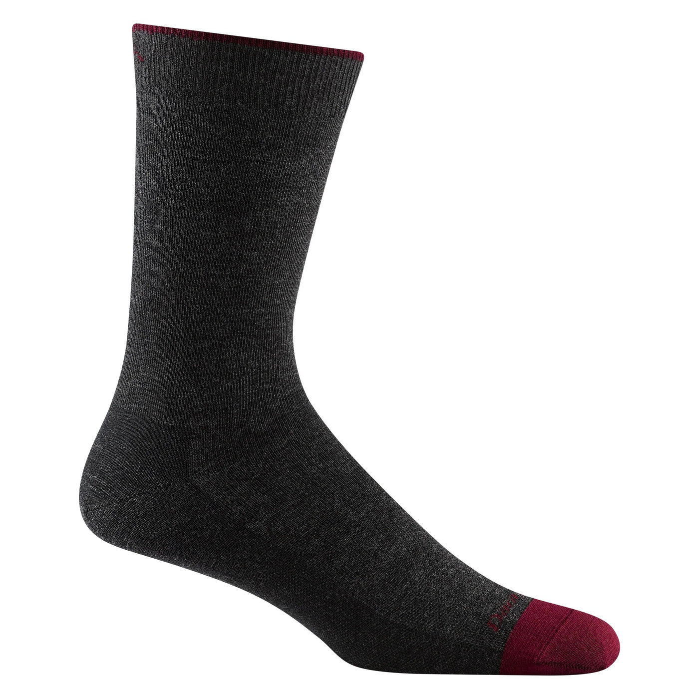 DARN TOUGH #6032 MEN'S SOLID CREW LIGHTWEIGHT LIFESTYLE SOCK - CHARCOAL