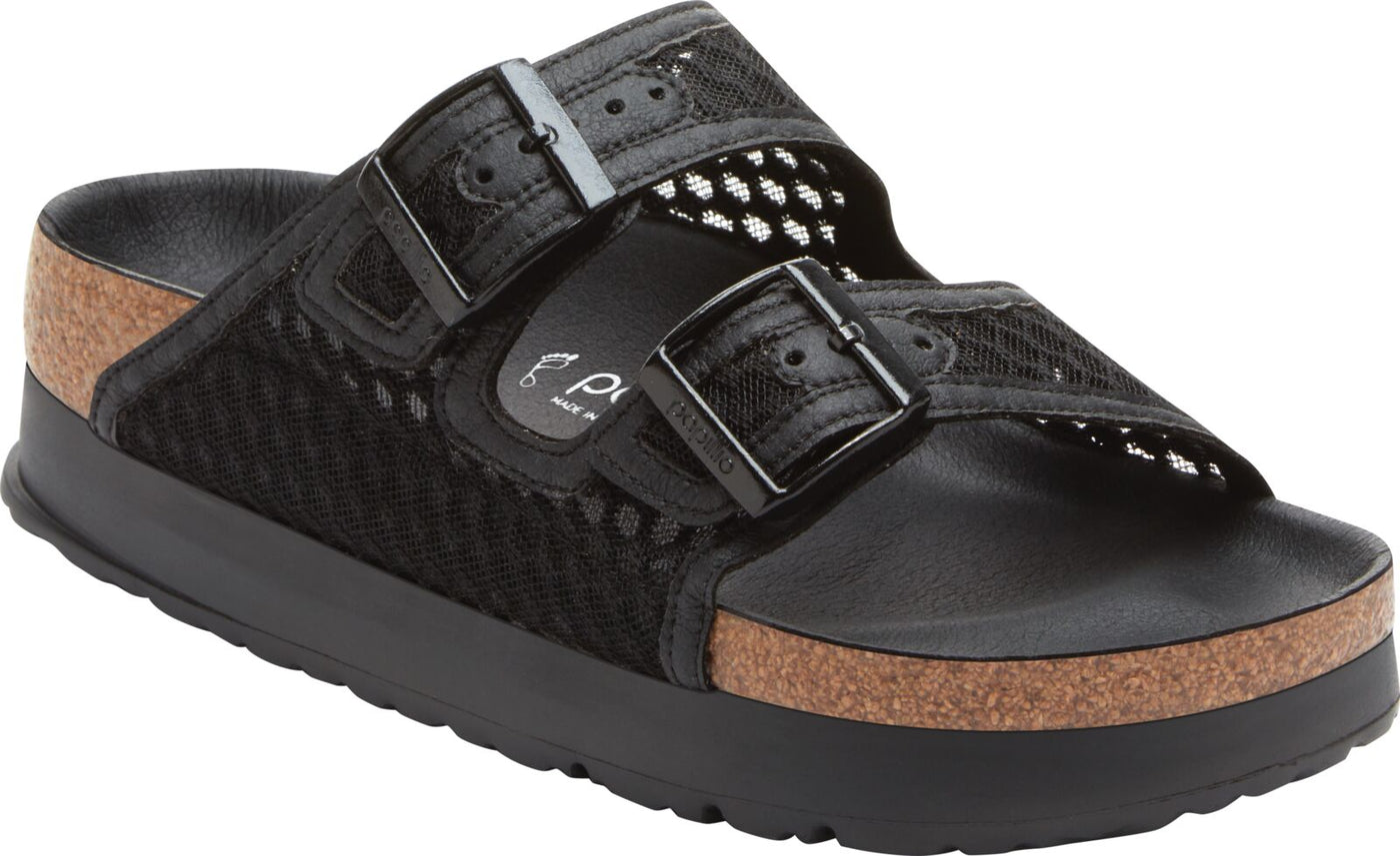 BIRKENSTOCK ARIZONA PLATFORM MESH LACE BLACK