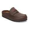 Birkenstock Naples Wrapped clog in Habana oiled leather with loafer stitching, wrapped midsole, cork footbed, and EVA sole.