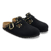 BIRKENSTOCK WOMENS BOSTON RIVET - BLACK SUEDE