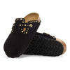 BIRKENSTOCK WOMENS BOSTON RIVET - BLACK SUEDE