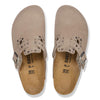 BIRKENSTOCK WOMENS BOSTON RIVET - TAUPE SUEDE