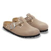 BIRKENSTOCK WOMENS BOSTON RIVET - TAUPE SUEDE