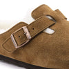 BIRKENSTOCK WOMENS BOSTON SHEARLING - MINK SUEDE