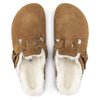 BIRKENSTOCK WOMENS BOSTON SHEARLING - MINK SUEDE