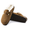 BIRKENSTOCK WOMENS BOSTON SHEARLING - MINK SUEDE