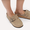 BIRKENSTOCK WOMENS BUCKLEY BRAID - TAUPE SUEDE