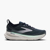 Brooks Women’s Glycerin GTS 23 running shoe in dark navy and Spellbound with silver branding, mint accents, and a thick cream cushioned midsole.
