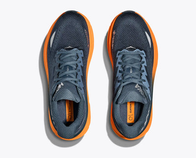 HOKA MENS CLIFTON 9 GTX - STORMY SKIES / ORANGE ZEST