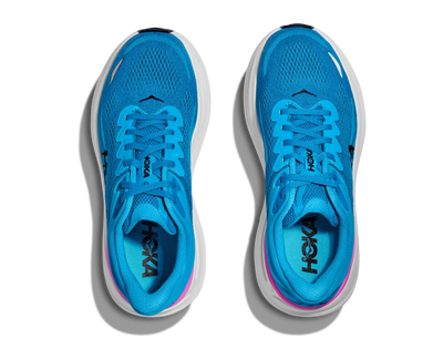 HOKA WOMENS BONDI 9 - SKYWARD BLUE / NEON FUSHCIA