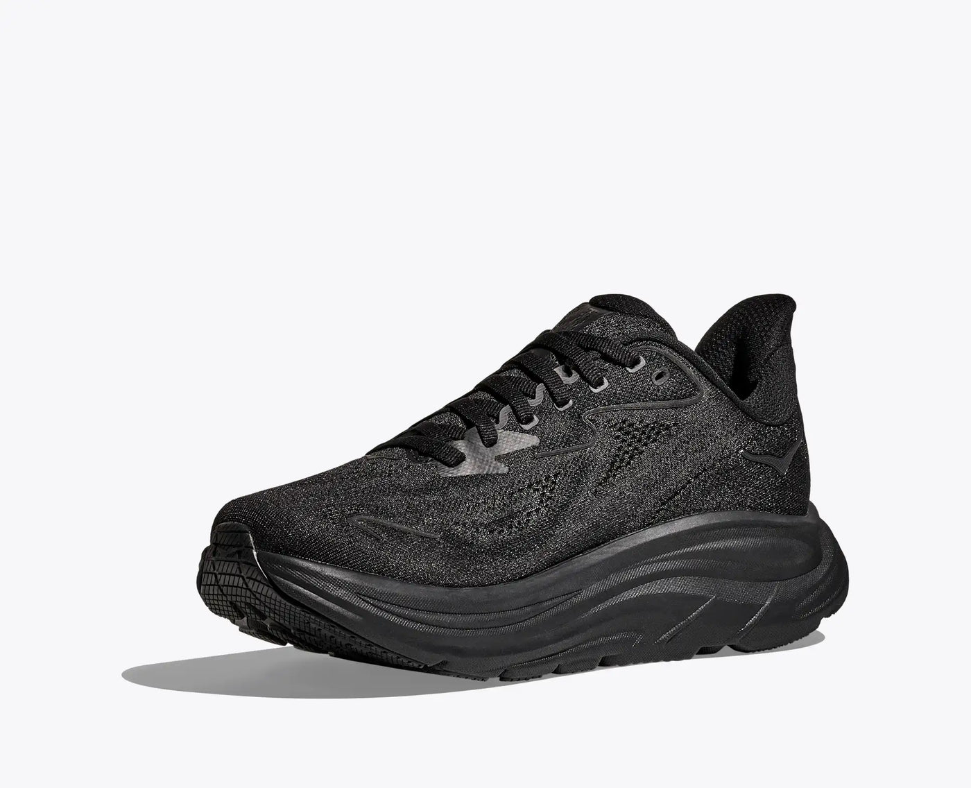 HOKA WOMENS CLIFTON 10 - BLACK / BLACK