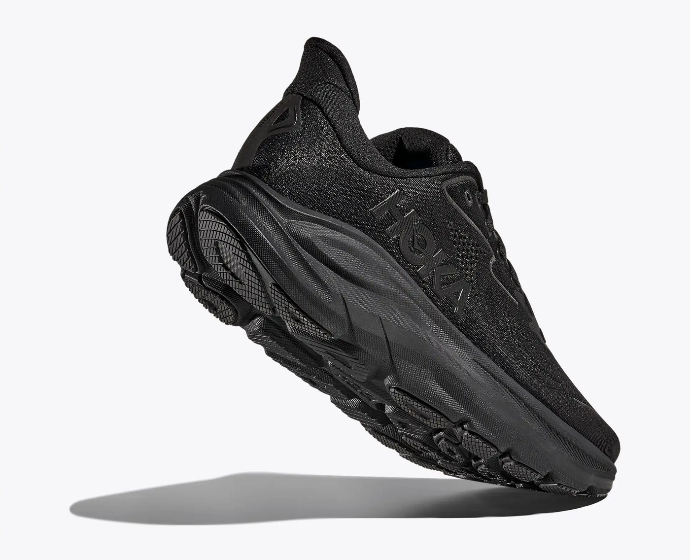 HOKA WOMENS CLIFTON 10 - BLACK / BLACK