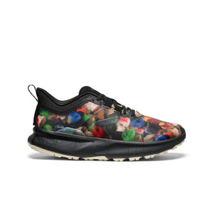 KEEN men's 450 Dirt sneaker in multi-color with black sole, abrasion-resistant upper, high-rebound cushioning, and all-terrain outsole with 4mm lugs for traction and durability.