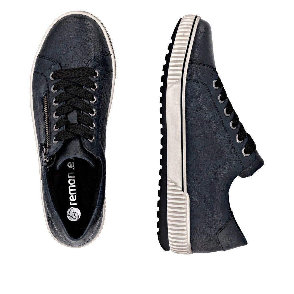 REMONTE WOMENS D0700-15 ZIP SNEAKER - MARINE BLUE