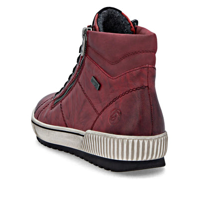 REMONTE WOMENS HI ZIP SNEAKER - RED