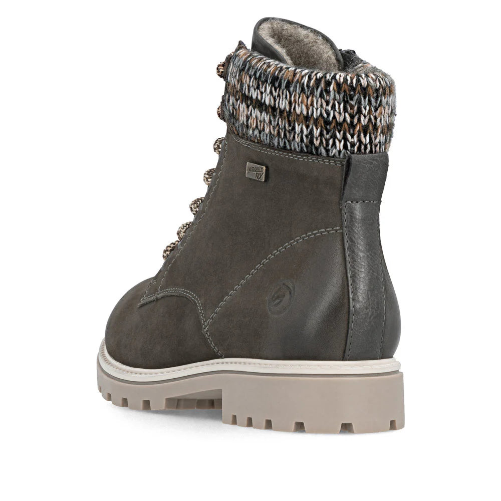 REMONTE WOMENS LACE UP BOOT - SMOKE