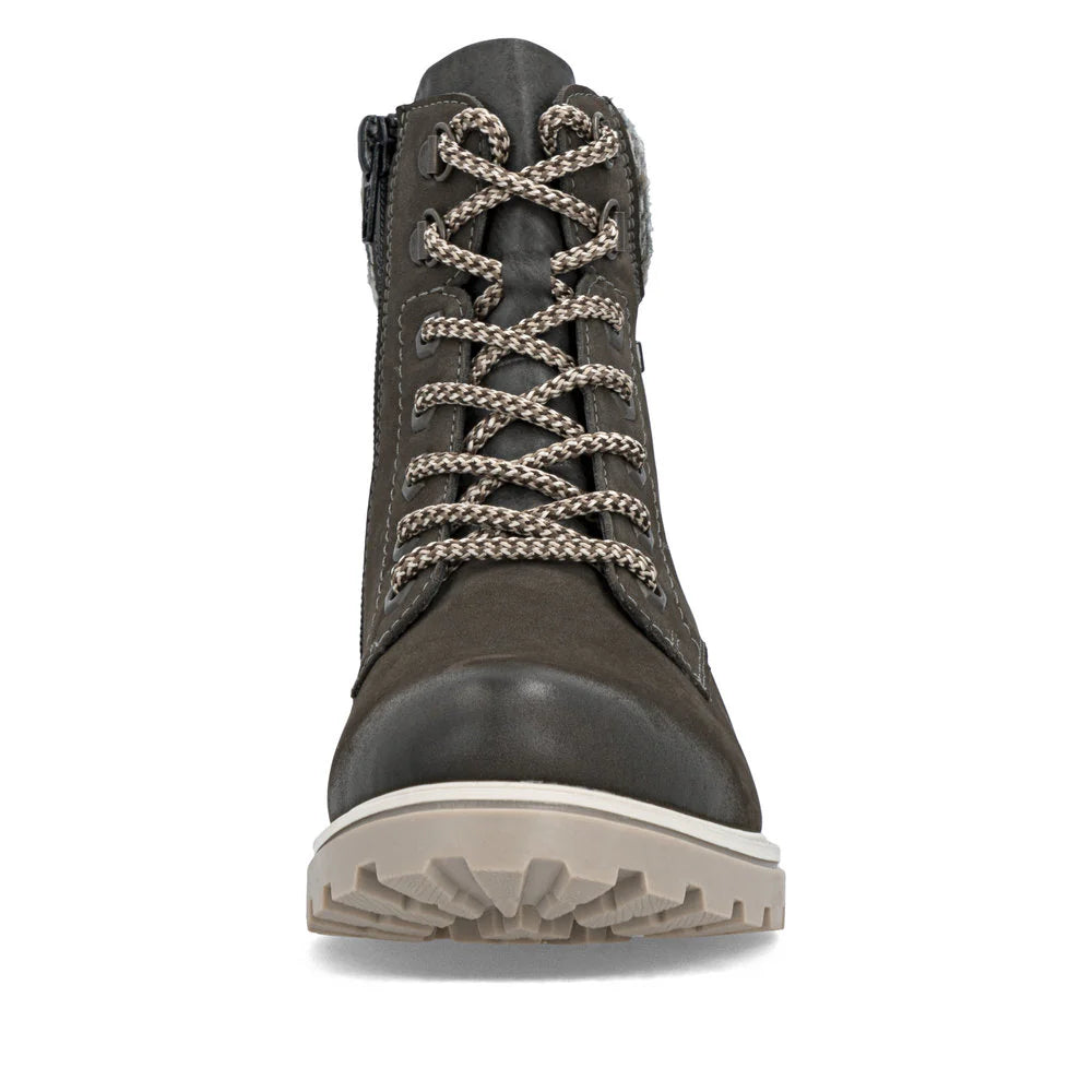 REMONTE WOMENS LACE UP BOOT - SMOKE
