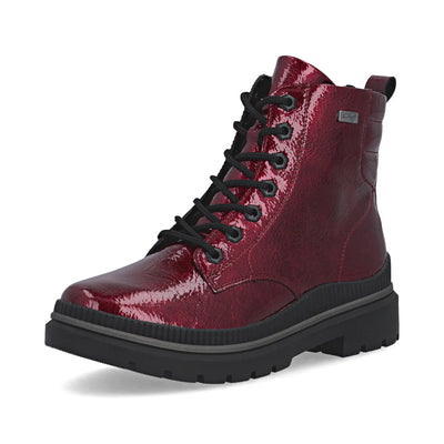 REMONTE WOMENS ZIP BOOT - RED PATENT