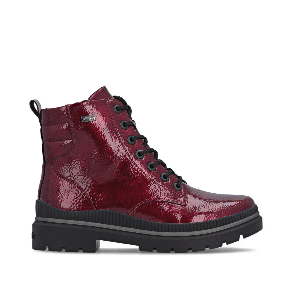 REMONTE WOMENS ZIP BOOT - RED PATENT