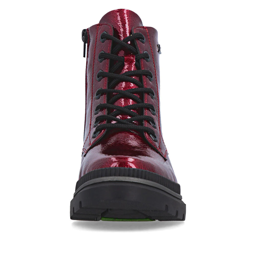 REMONTE WOMENS ZIP BOOT - RED PATENT