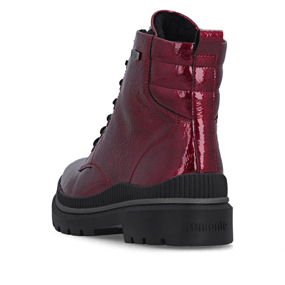 REMONTE WOMENS ZIP BOOT - RED PATENT