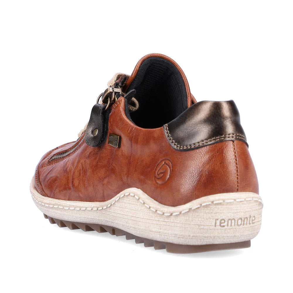 REMONTE WOMENS  ZIP OXFORD - BROWN