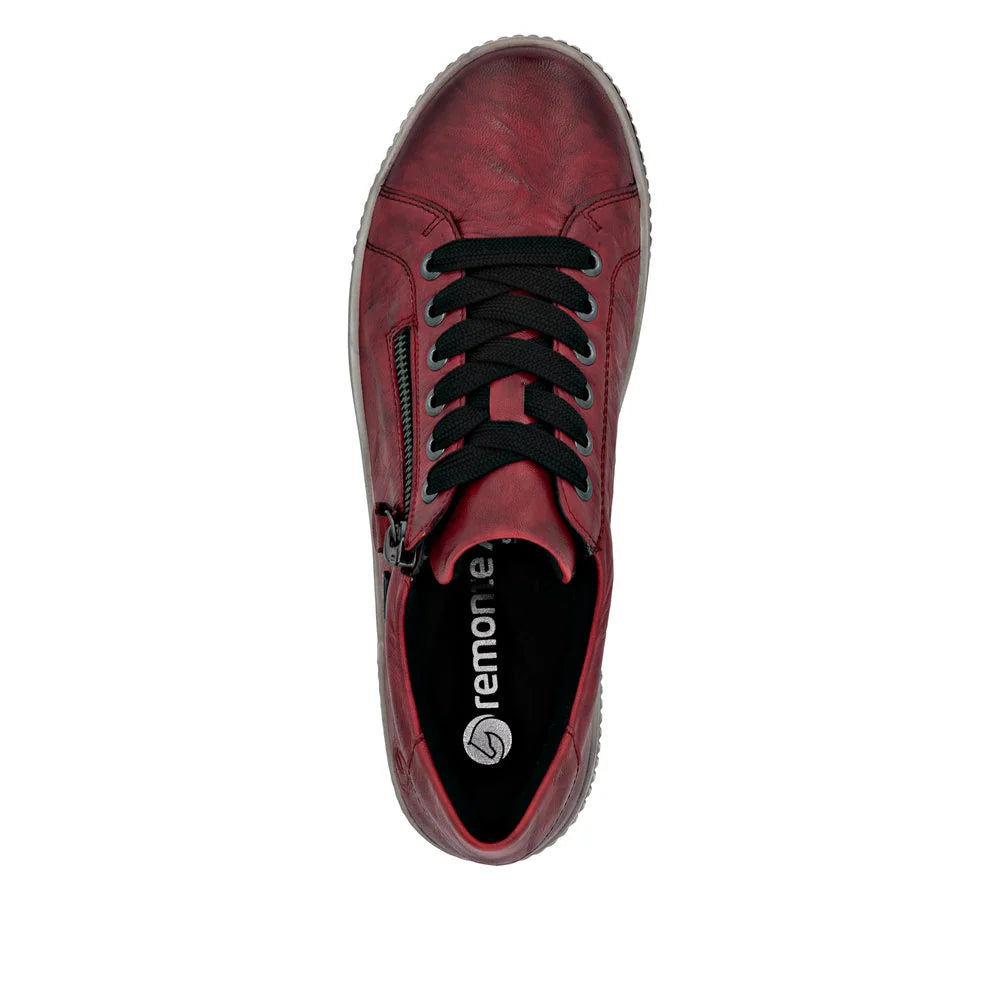 REMONTE WOMENS ZIP SNEAKER- RED
