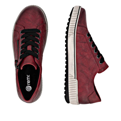 REMONTE WOMENS ZIP SNEAKER- RED