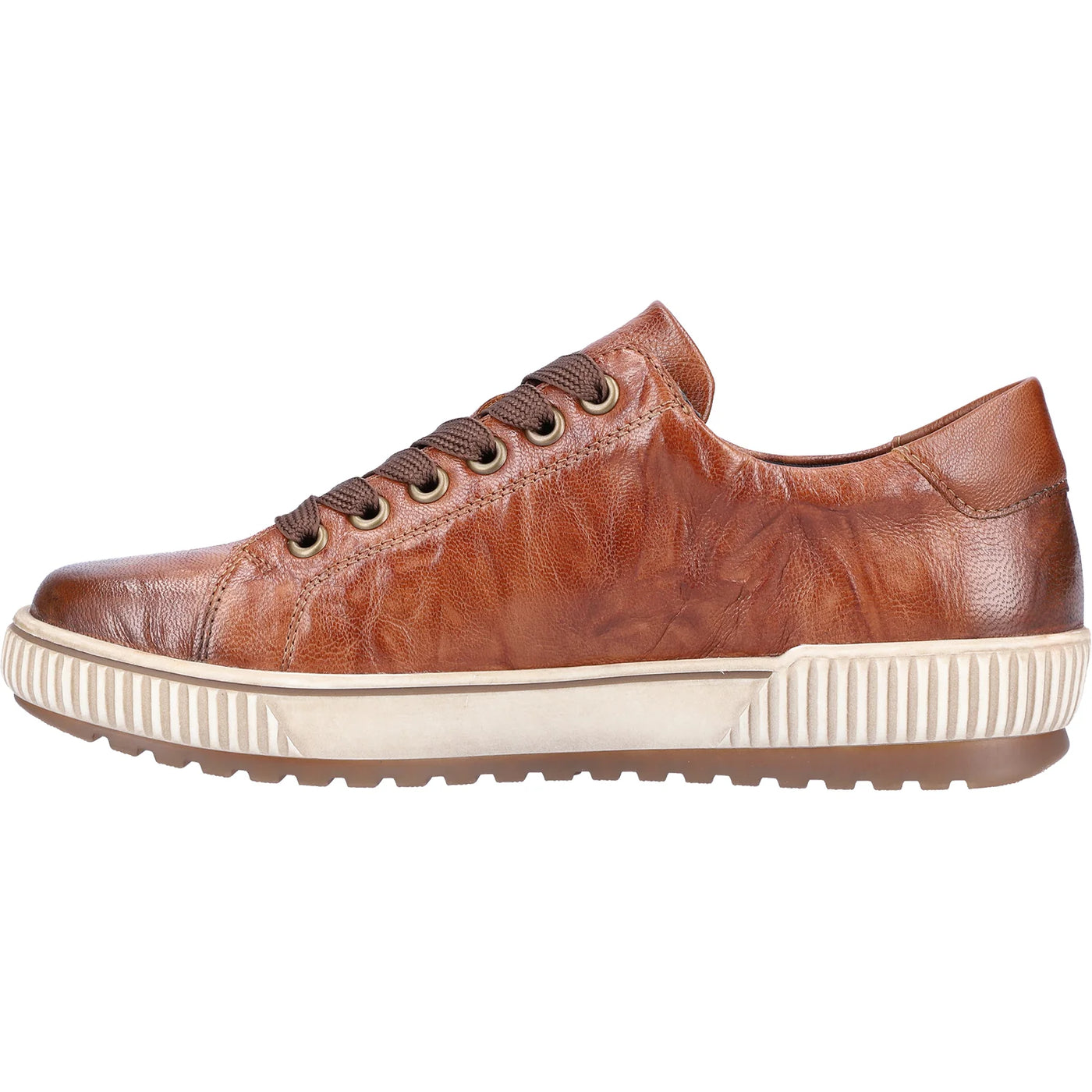 REMONTE WOMENS ZIP SNEAKER - BROWN