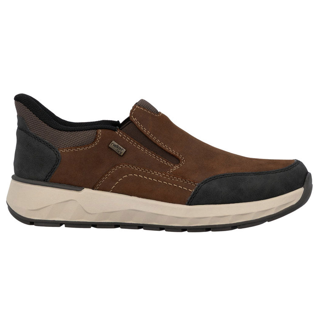 RIEKER MENS WATERPROOF SLIP ON - BROWN