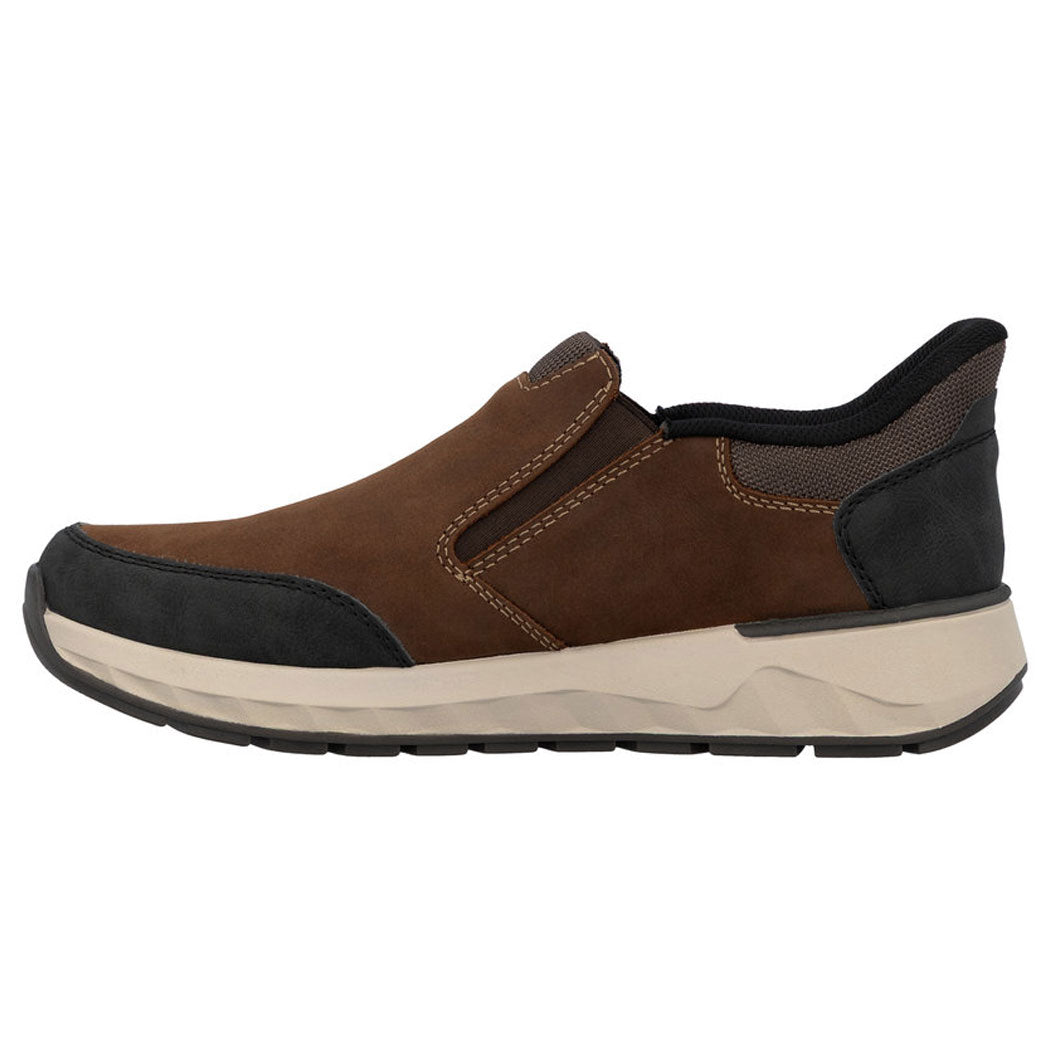 RIEKER MENS WATERPROOF SLIP ON - BROWN