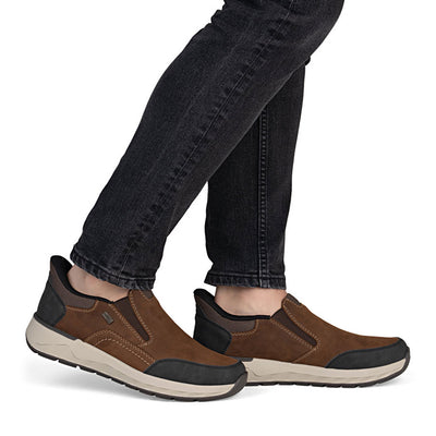 RIEKER MENS WATERPROOF SLIP ON - BROWN