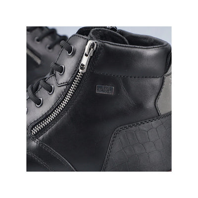 RIEKER MENS WOOL LINED ZIPPER BOOT - BLACK