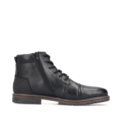 RIEKER MENS WOOL LINED ZIPPER BOOT - BLACK
