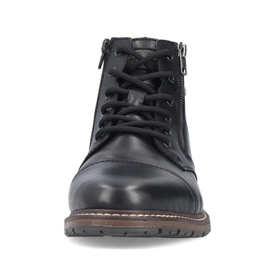 RIEKER MENS WOOL LINED ZIPPER BOOT - BLACK