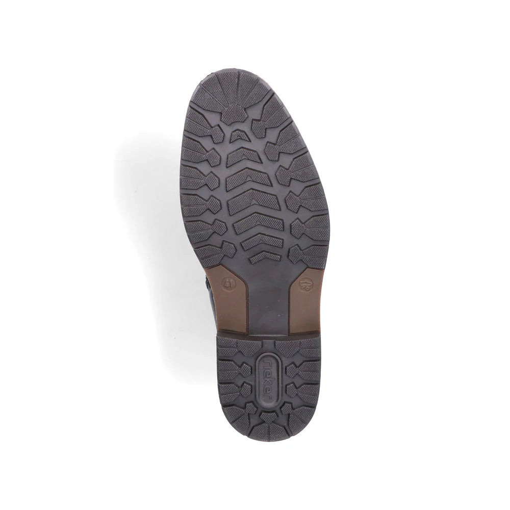 RIEKER MENS WOOL LINED ZIPPER BOOT - BLACK