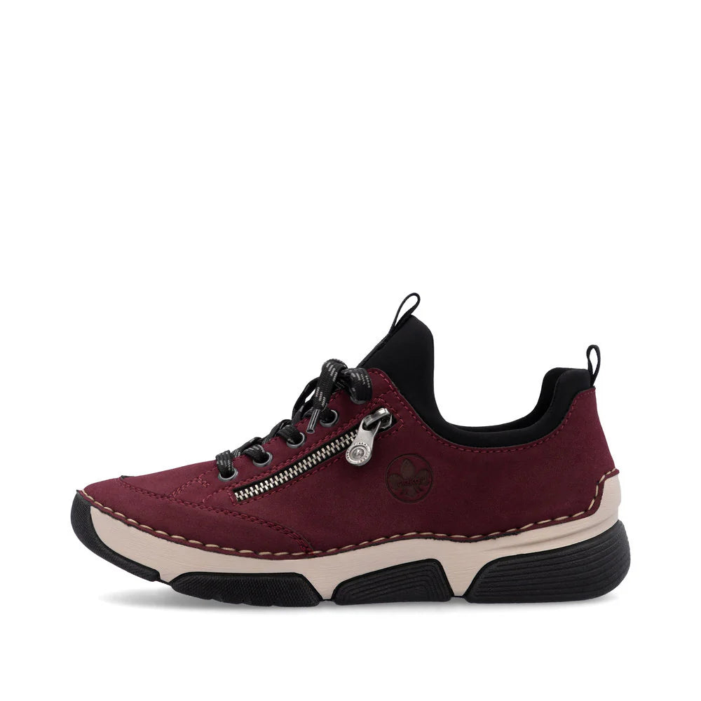 RIEKER WOMENS ANGELA OXFORD - BURGUNDY