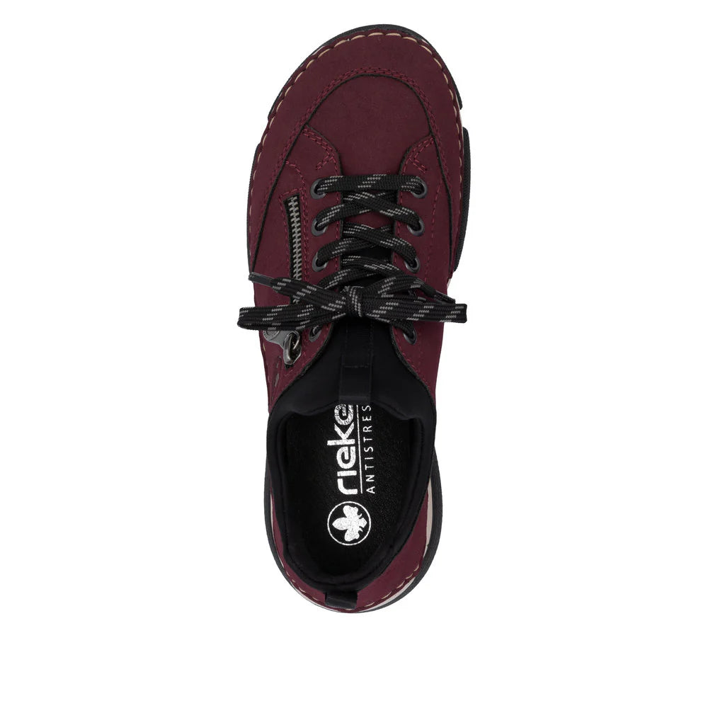 RIEKER WOMENS ANGELA OXFORD - BURGUNDY