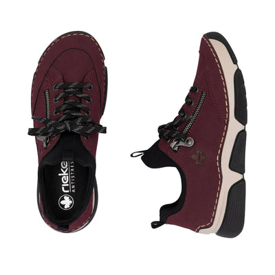 RIEKER WOMENS ANGELA OXFORD - BURGUNDY
