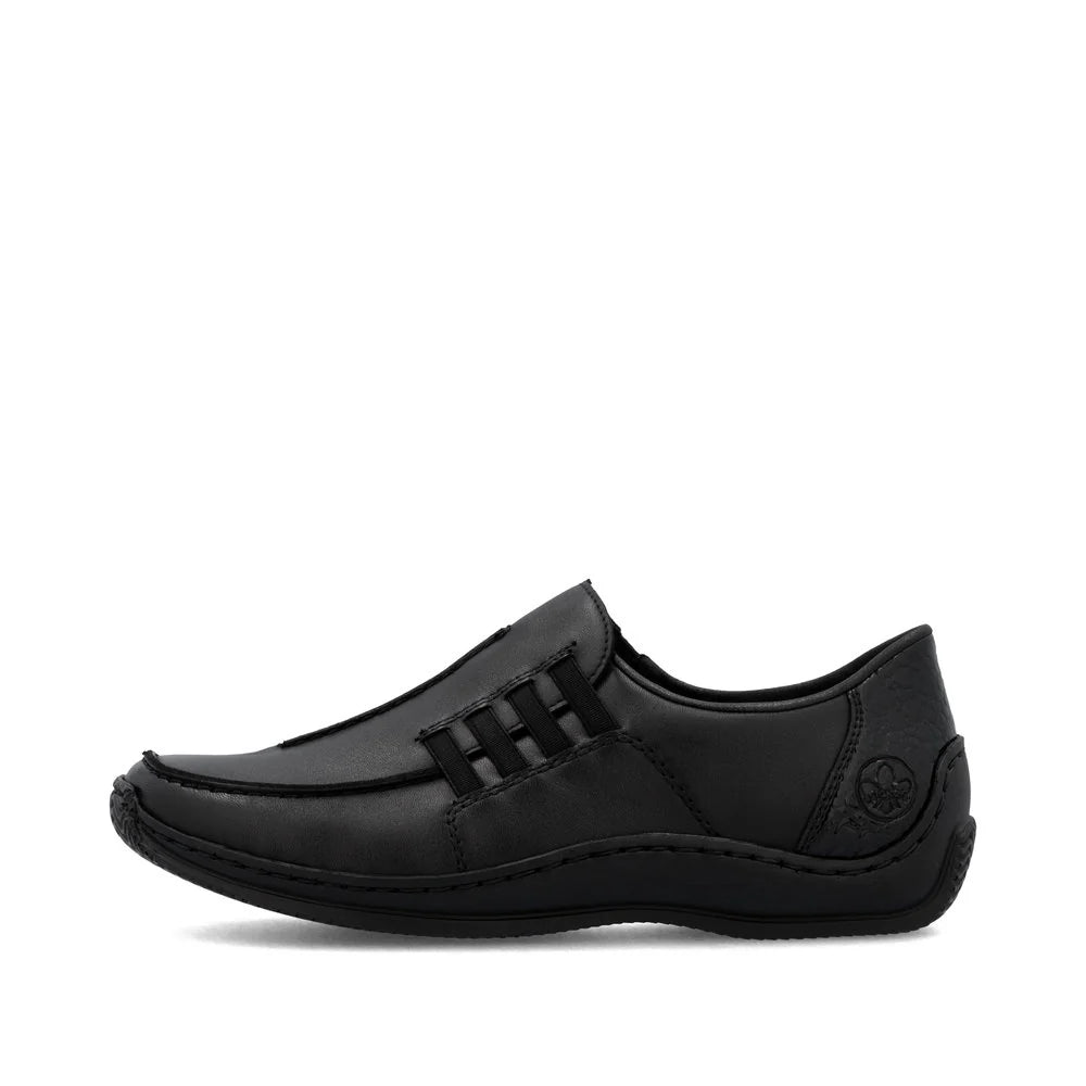 RIEKER WOMENS CELIA SLIP ON - BLACK