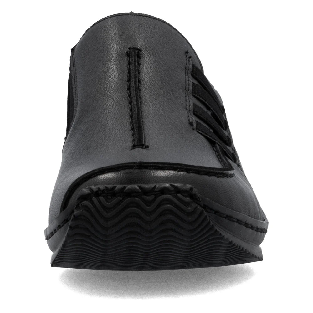 RIEKER WOMENS CELIA SLIP ON - BLACK