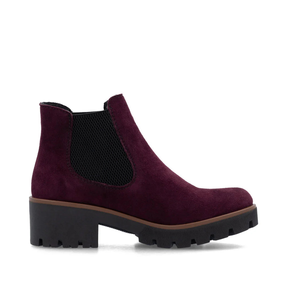 RIEKER WOMENS CHELSEA ZIP - BURGUNDY