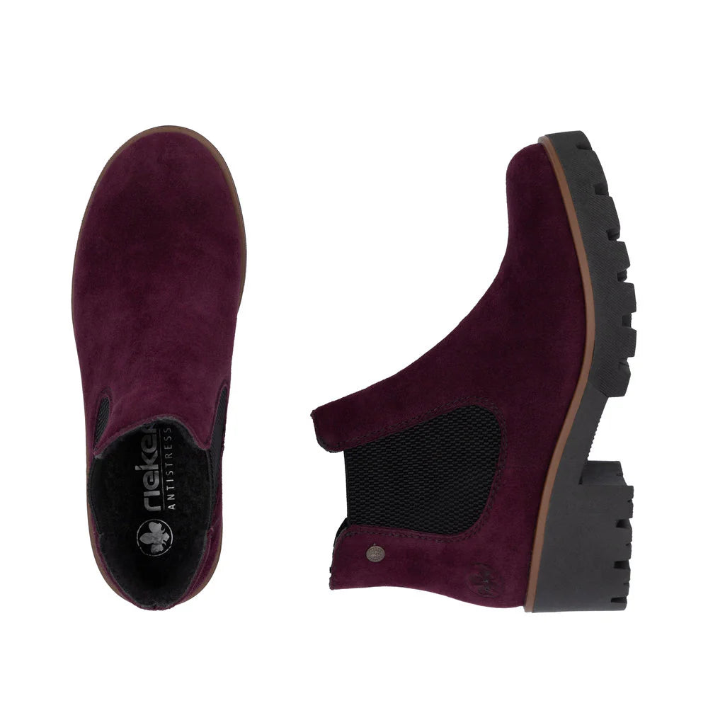 RIEKER WOMENS CHELSEA ZIP - BURGUNDY