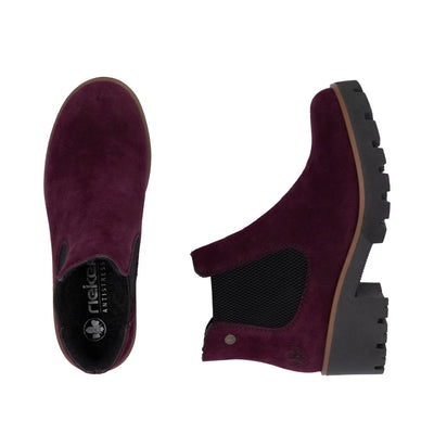 RIEKER WOMENS CHELSEA ZIP - BURGUNDY