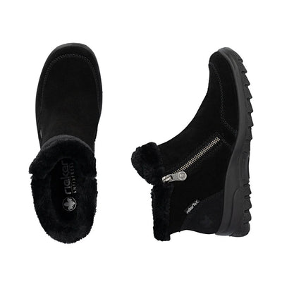 RIEKER WOMENS WARM LINED DOUBLE ZIPPER - BLACK